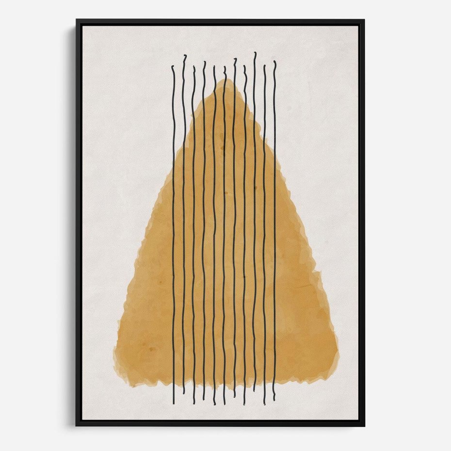 Obraz w ramie 70x100 - Migocące Impulsy - abstrakcyjna akwarelowa plama, nieregularne kreski - rama czarna