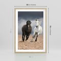 Plakat w ramie 50x70 - Siła koni w galopie - konie, galop - rama drewno