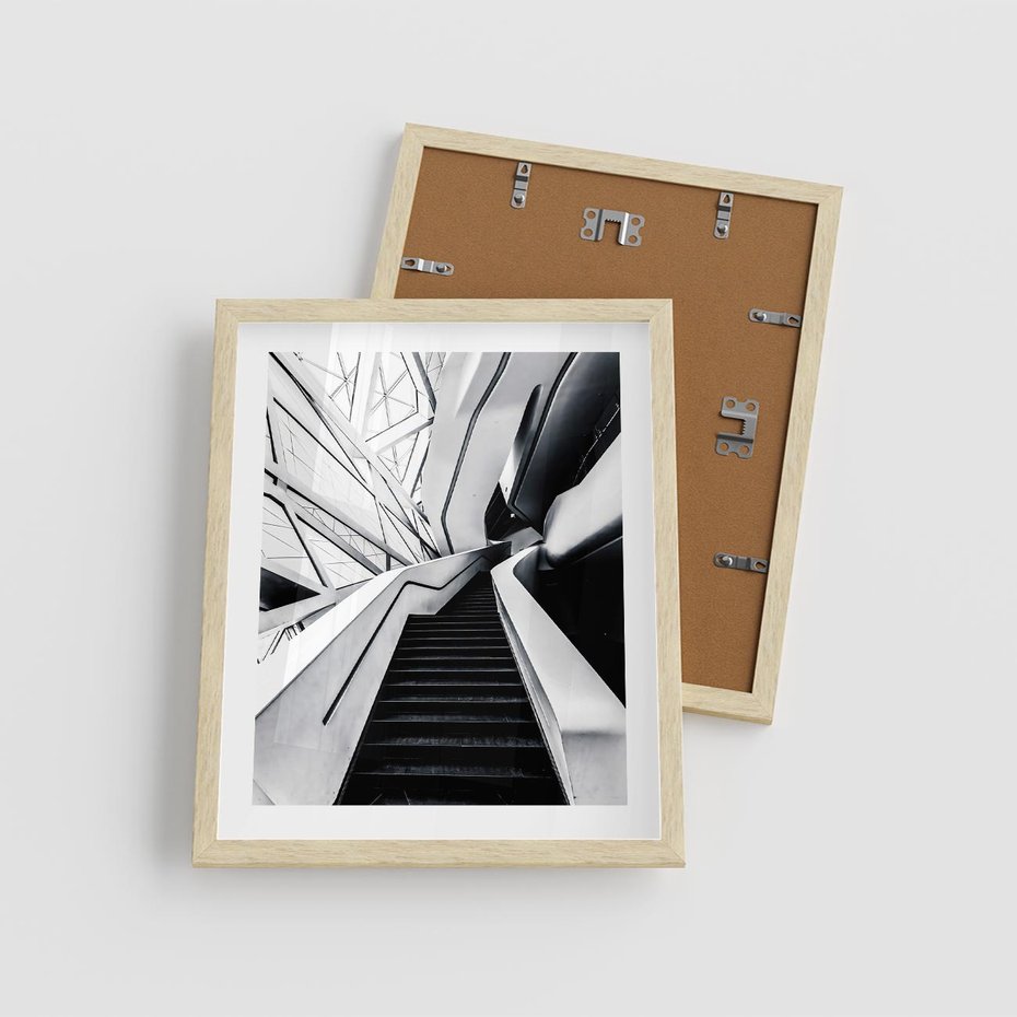Plakat w ramie 40x50 - Współczesne Kształty - architektura, nowoczesne formy - rama drewno