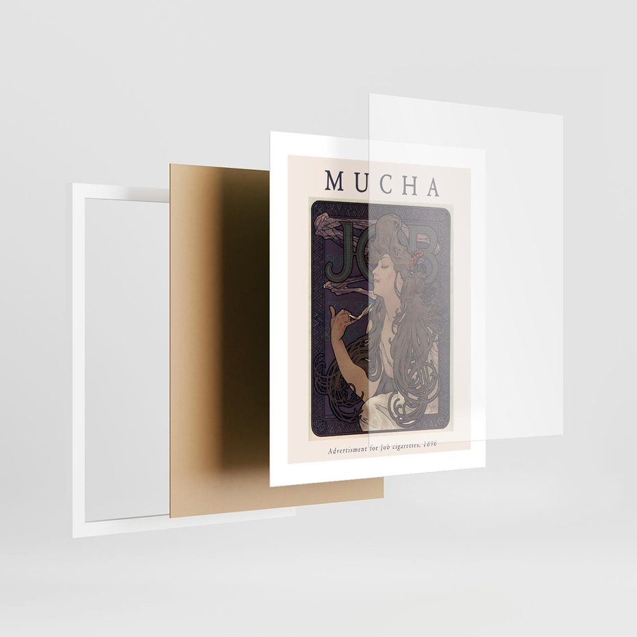 Plakat w ramie 40x50 - Reprodukcja A.Mucha - Mucha, plakat z reprodukcją - rama biała