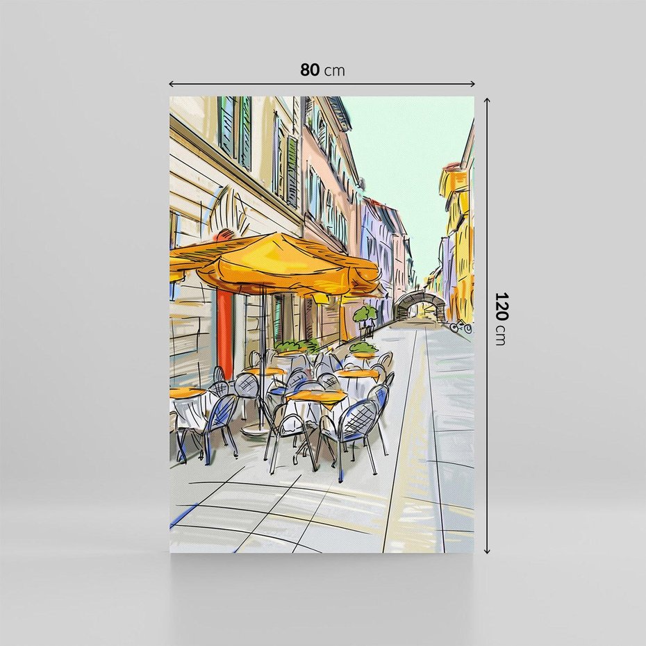 Obraz na płótnie 80x120 - Kawiarenkowy Szkic - malowany, szkic