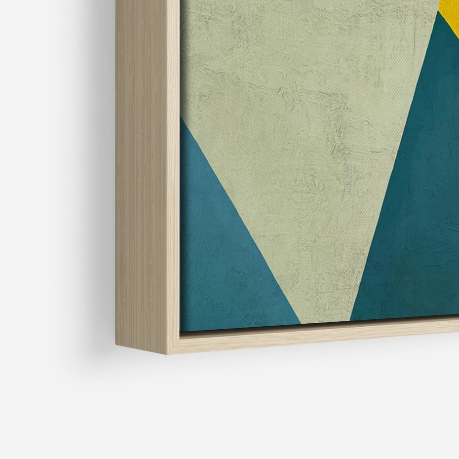 Obraz w ramie 50x70 - Taniec Subtelnych Odbić - abstrakcyjne geometryczne kształty, olejny obraz - rama drewno