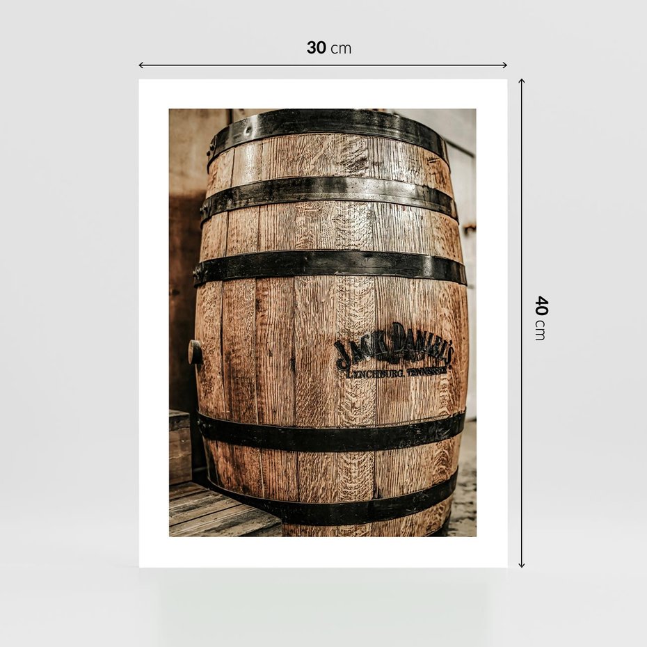 Plakat bez ramy 30x40 - Rustykalna Whisky - beczka whiskey, jack daniel's