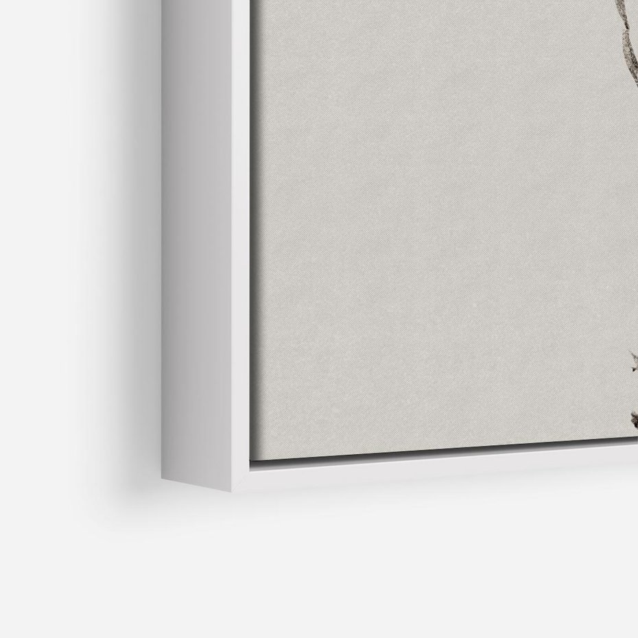 Obraz w ramie 50x50 - Kwiatowa Symfonia w Szarościach - czarno biała odbitka, jak fotografia - rama biała