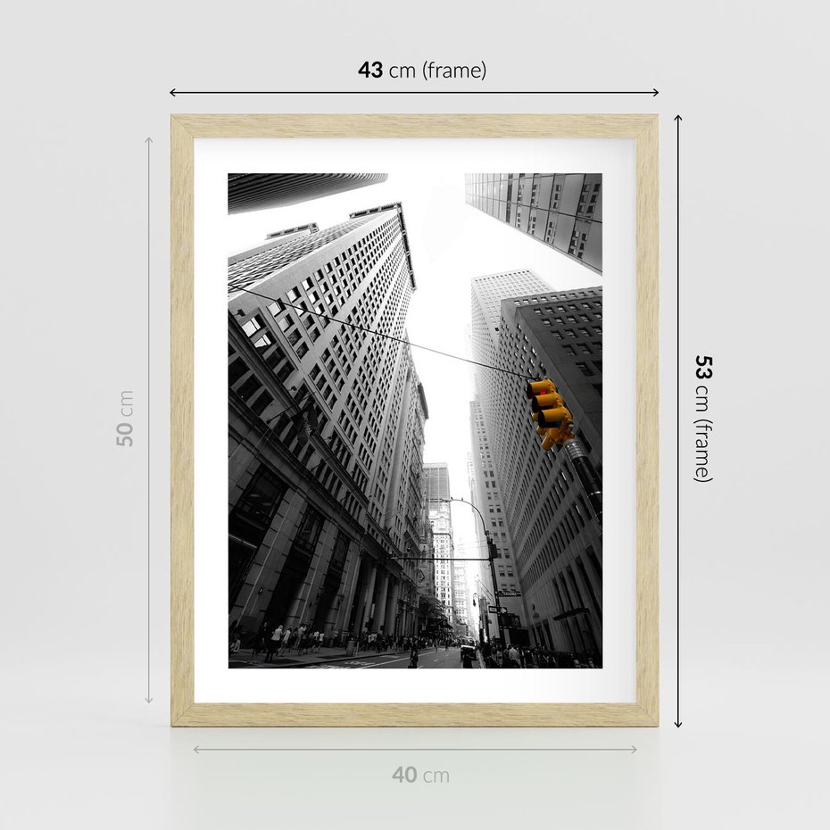 Plakat w ramie 40x50 - Miejskie Wieże - miasto, wieżowce - rama drewno