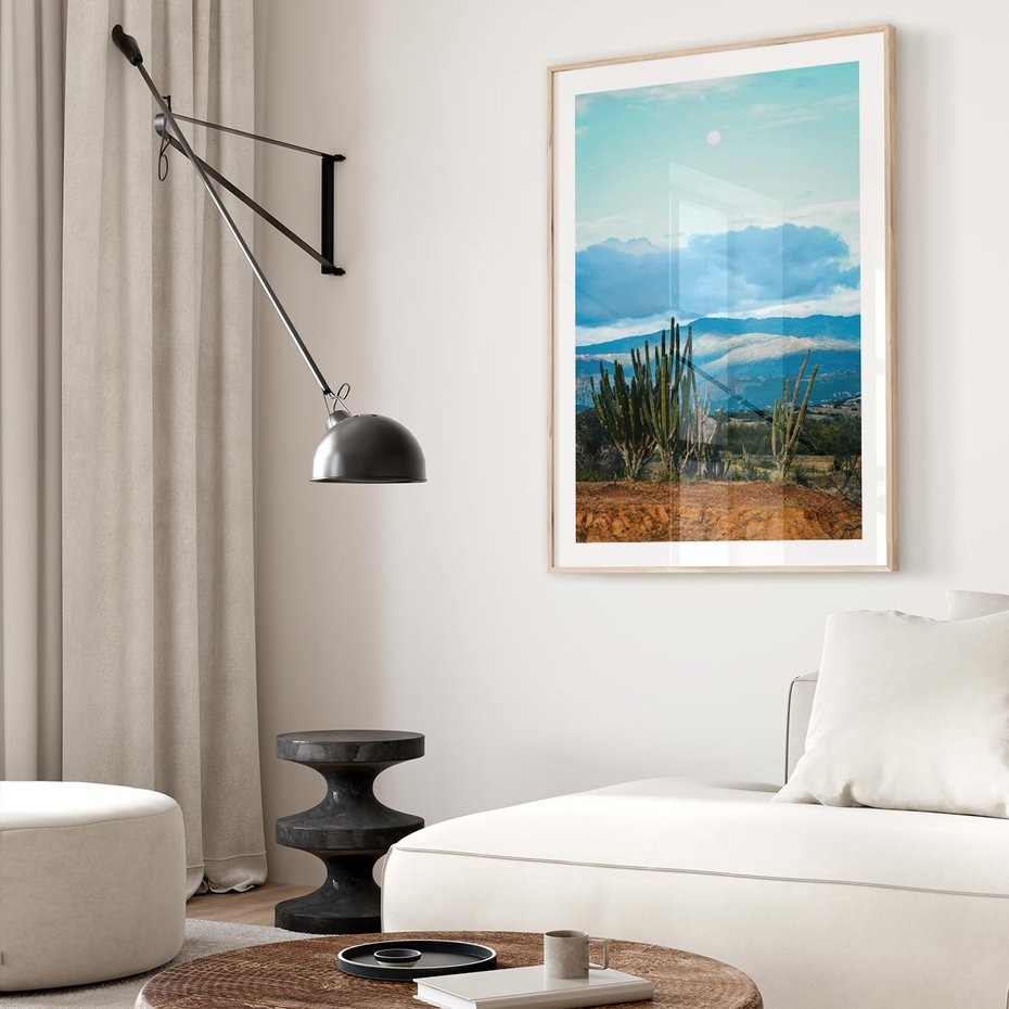 Plakat w ramie 30x40 - Malowniczy Pejzaż - pustynia, pejzaż - rama drewno