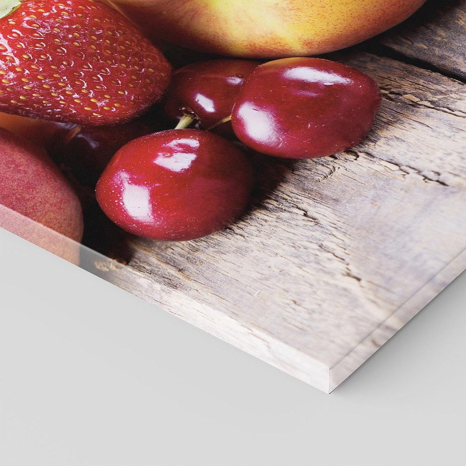 Obraz na płótnie 80x120 - brzoskwinie i wiśnie - owoce, brzoskwinie