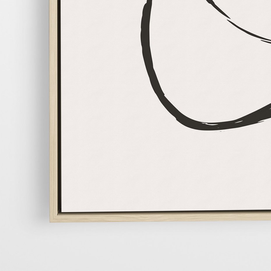Obraz w ramie 80x120 - Modernistyczne Refleksje - abstrakcyjne szkicowane linie, minimalizm - rama drewno