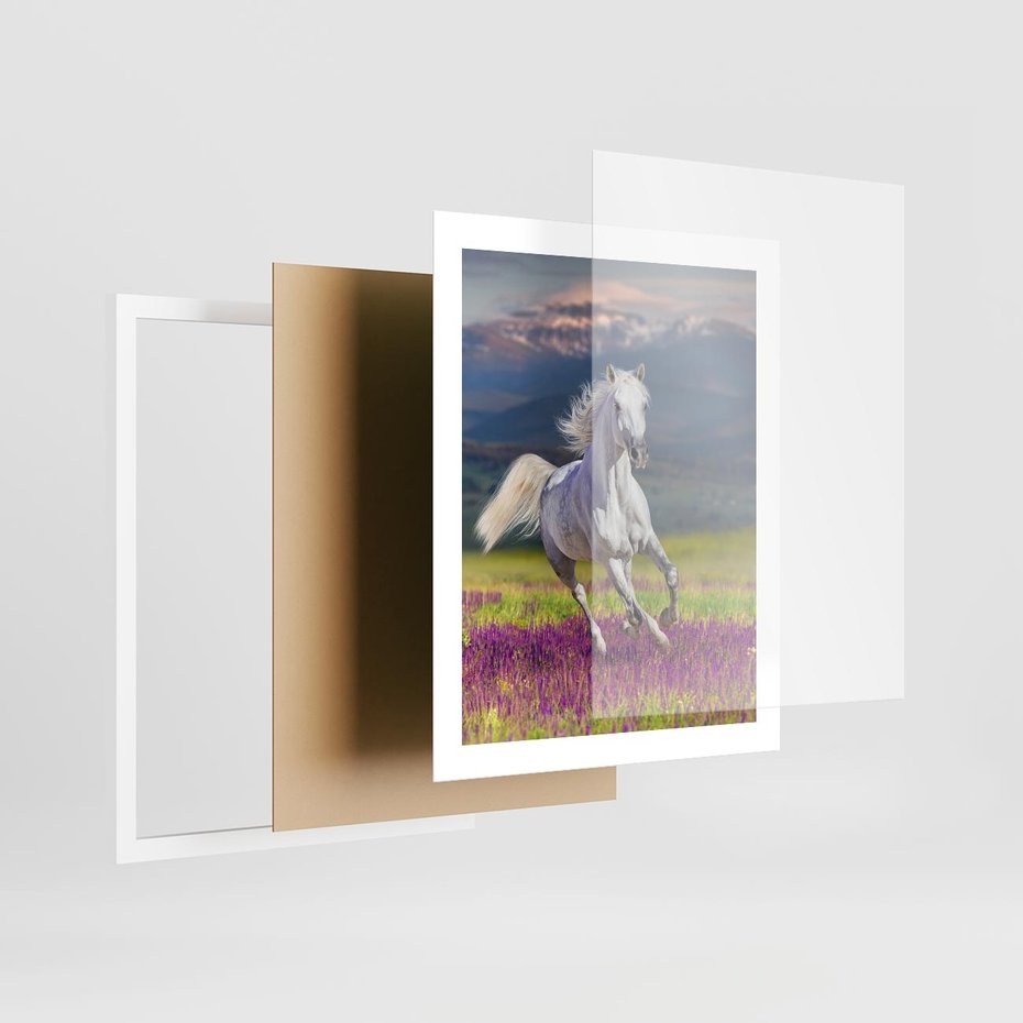 Plakat w ramie 40x50 - Koń Góry: Spotkanie z Wielką Przyrodą - koń, góry - rama biała