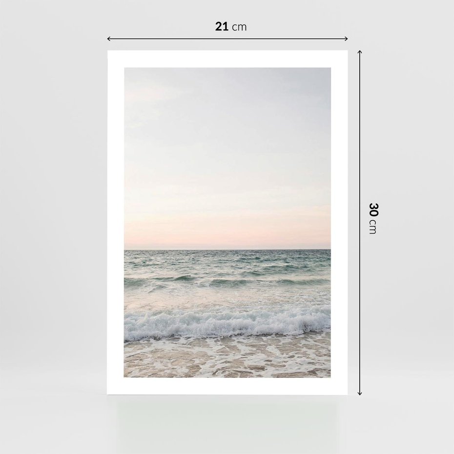 Plakat bez ramy 21x30 - Morze i Fale - morze, fale