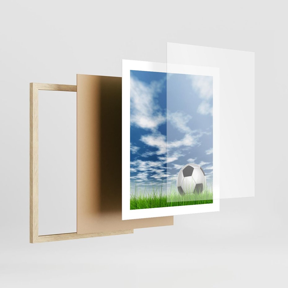 Plakat w ramie 40x50 - Piłkarska Pasja - piłka, nożna - rama drewno