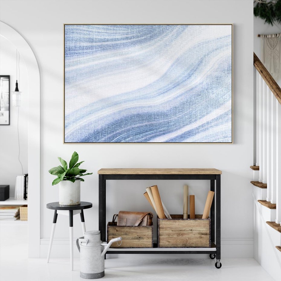 Obraz w ramie 120x80 - Abstrakcyjna akwarela - abstrakcja, akwarela - rama drewno