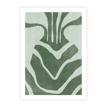 Plakat bez ramy 30x40 - Zieleń Odpoczynku - zielony plakat, nieregularne splątane linie
