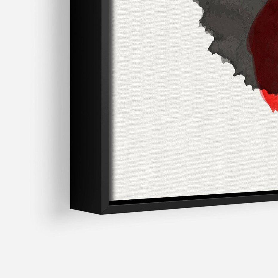 Obraz w ramie 70x100 - Wibracje Linii - abstrakcyjne nieregularne plamy, czarny - rama czarna