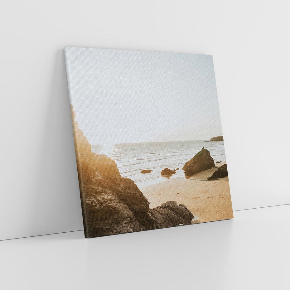 Obraz na płótnie 80x80 - Magia Wieczornego Spokoju - plaża, zachód