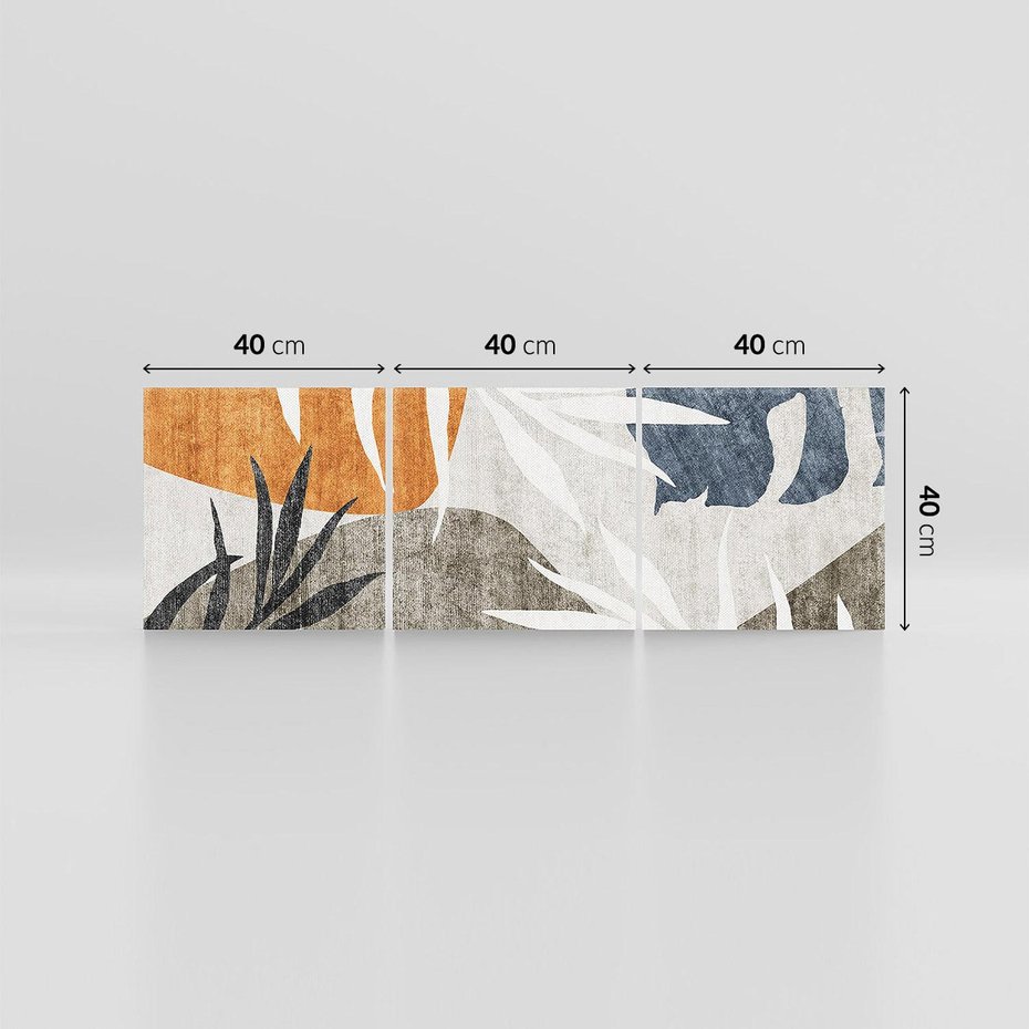 Obraz na płótnie 120x40 - Oddechy ciszy i ruchu - rzut liści palmy, monstery