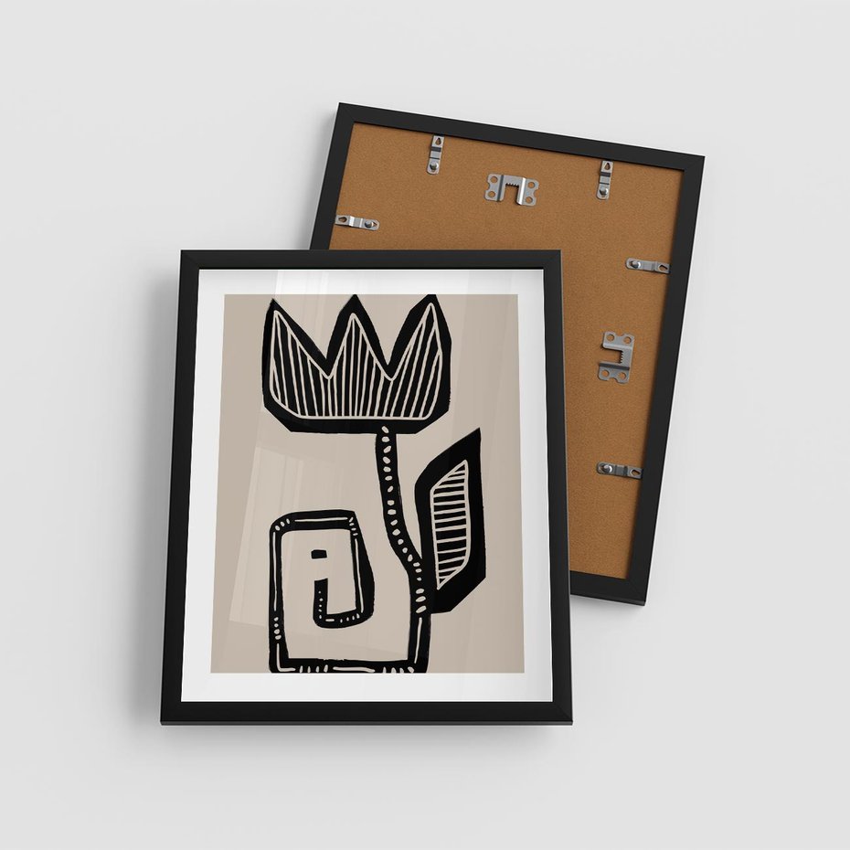 Plakat w ramie 40x50 - Migotliwa Symfonia Kwiatu - kwiat, nowoczesna grafika - rama czarna