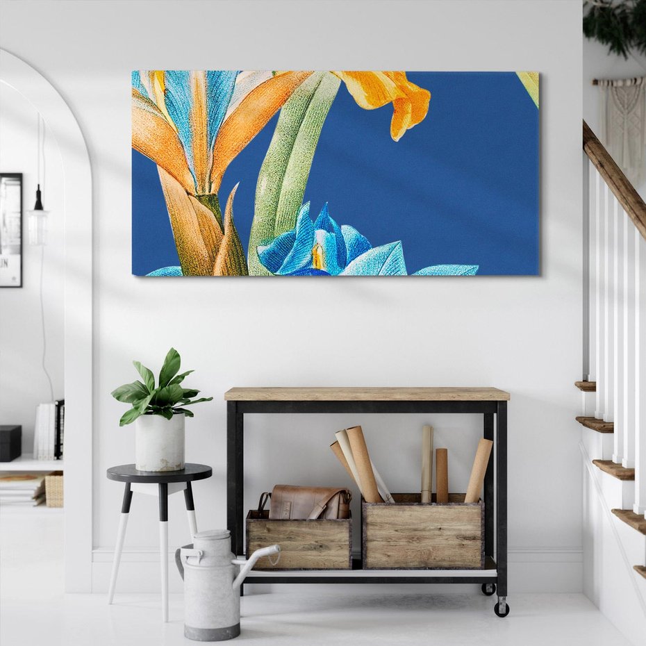 Obraz na płótnie 140x70 - Kwiatowe Impresje z Minionej Ery - wielkoformatowe kwiaty, zbliżenie