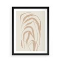 Plakat w ramie 50x70 - Formy Nowoczesności - minimalistyczny plakat, liście palmy - rama czarna