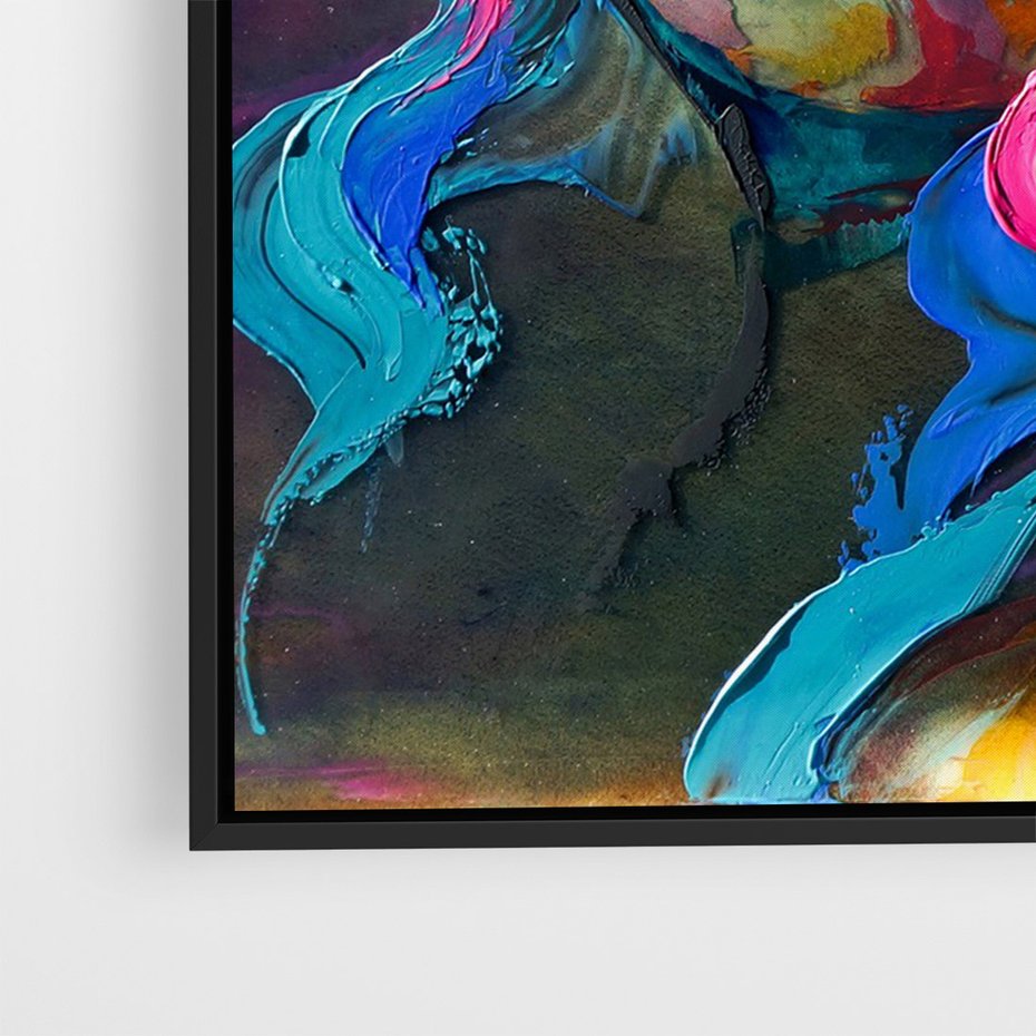 Obraz w ramie 70x100 - Bujna Ekspresja - grafika komputerowa, przypomina obraz olejny - rama czarna