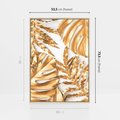 Obraz w ramie 50x70 - Monstera Złote Liście - monstera, złote - rama drewno