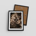 Plakat w ramie 30x40 - Liście i Paprocie - suche liście, paprocie - rama czarna