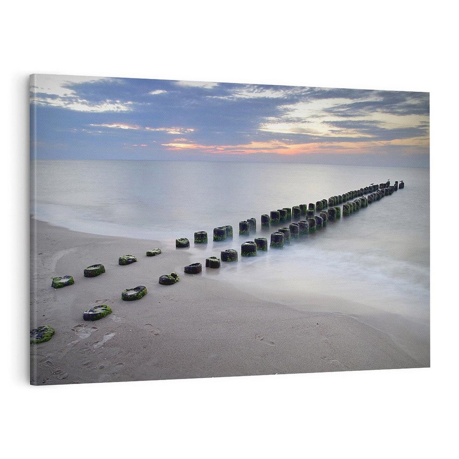 Obraz na płótnie 70x50 - Plaża Morskiej Błogości - plaża, morze