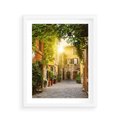 Plakat w ramie 40x50 - Malownicza Wędrówka - uliczka, perspektywa - rama biała