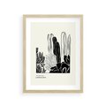 Plakat w ramie 30x40 - Boho Oaza - kaktusy, rośliny - rama drewno
