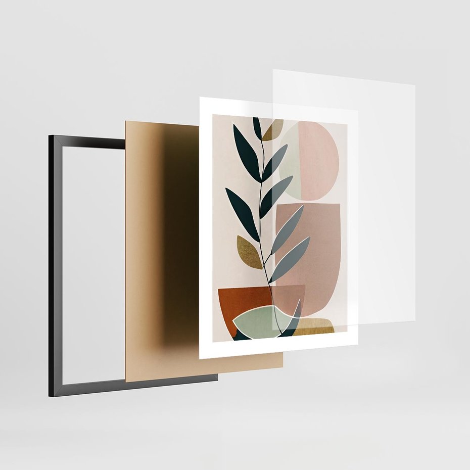 Plakat w ramie 40x50 - Boho Taniec Stylu - boho obraz, abstrakcja - rama czarna