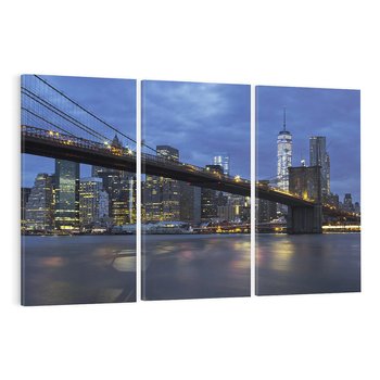 Obraz na płótnie 120x80 - Mosty Manhattanu nocą - most, Nowy Jork