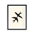 Plakat w ramie 30x40 - Kreatywne Echa - jaskółki, minimalizm - rama czarna