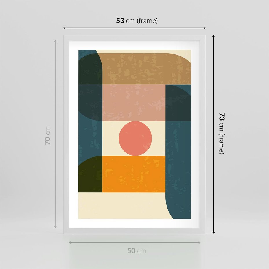 Plakat w ramie 50x70 - Geometryczna Ekspresja - geometria, plakat - rama biała