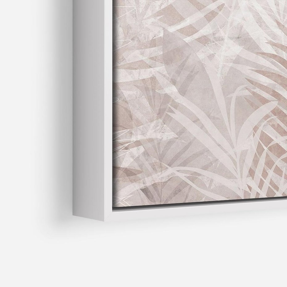 Obraz w ramie 70x50 - Pejzaż zaklętych uczuć - monochromatyczne, w odcieniach beżu - rama biała