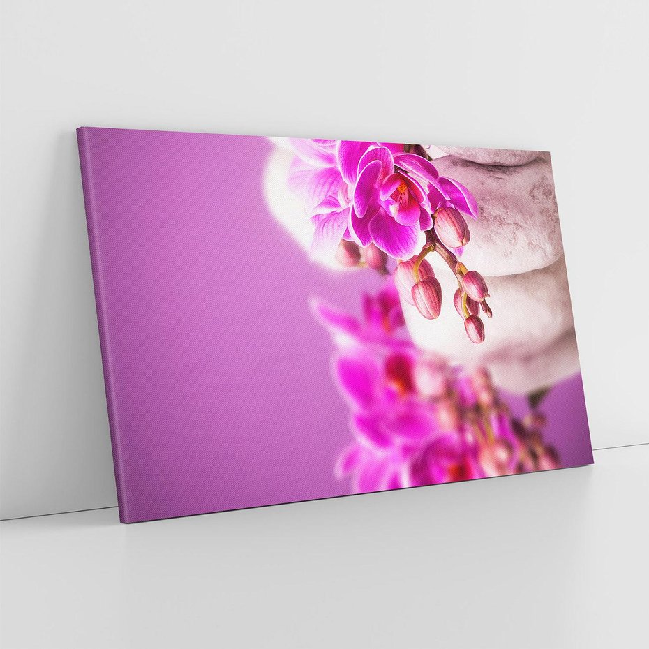 Obraz na płótnie 120x80 - Relaksująca orchidea w spa - spa, orchidea