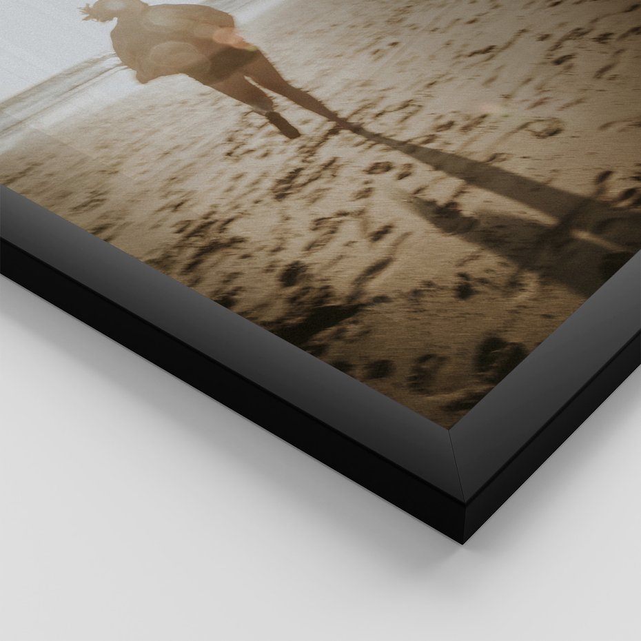 Zestaw obrazy w ramie 30x40 galeria - Plaża, palmy, zachód, słońca, morze - rama czarna