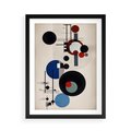 Plakat w ramie 50x70 - Rozkwitające Wibracje Wyobraźni - abstrakcyjna geometryczna kompozycja, koła linie - rama czarna