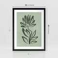 Plakat w ramie 30x40 - Zieleń Wyjątkowego Ukojenia - zielona abstrakcja, zgaszona zieleń - rama czarna