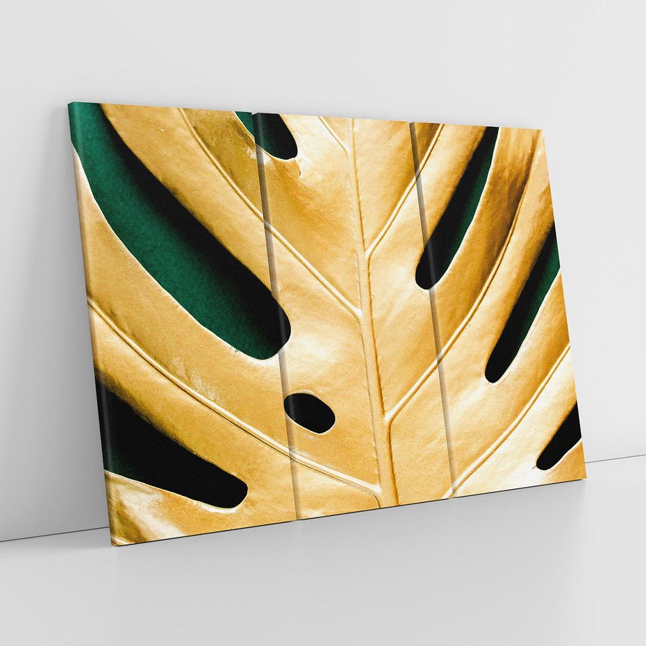 Obraz na płótnie 120x80 - Piękno i Styl - złote, liście