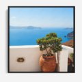 Obraz w ramie 50x50 - Santorini - oaza greckiej wyspy - Santorini, grecka - rama czarna