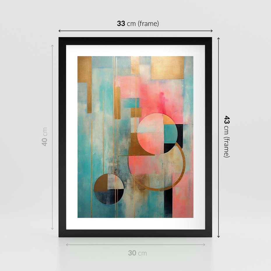 Plakat w ramie 30x40 - Abstrakcyjny Bałagan - abstrakcja, obraz olejny - rama czarna