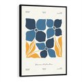 Obraz w ramie 50x70 - Błękitne Nowości - niebieskie kwiaty, nowoczesna sztuka - rama czarna