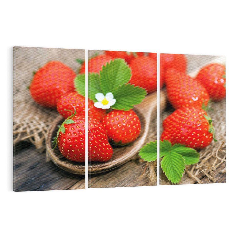 Obraz na płótnie 120x80 - Truskawki: owocowa ekstaza - truskawki, owoce