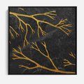 Obraz w ramie 50x50 - Marmurowe Drzewa Snu - złote gałęzie, drzewa - rama czarna