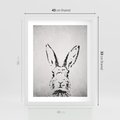 Plakat w ramie 40x50 - Szkicowany królik w grafice - szkic, królik - rama biała