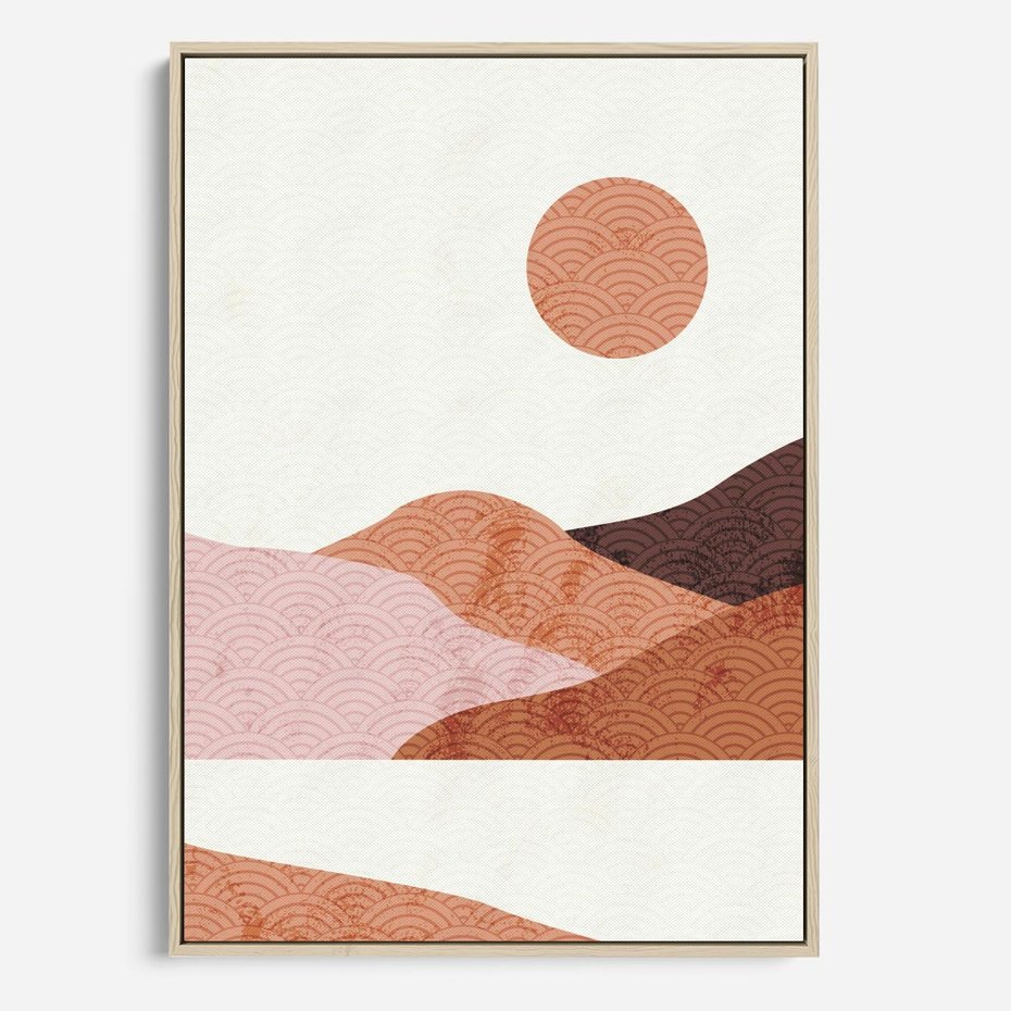 Obraz w ramie 50x70 - Górskie Wzory - nowoczesna sztuka, góry - rama drewno