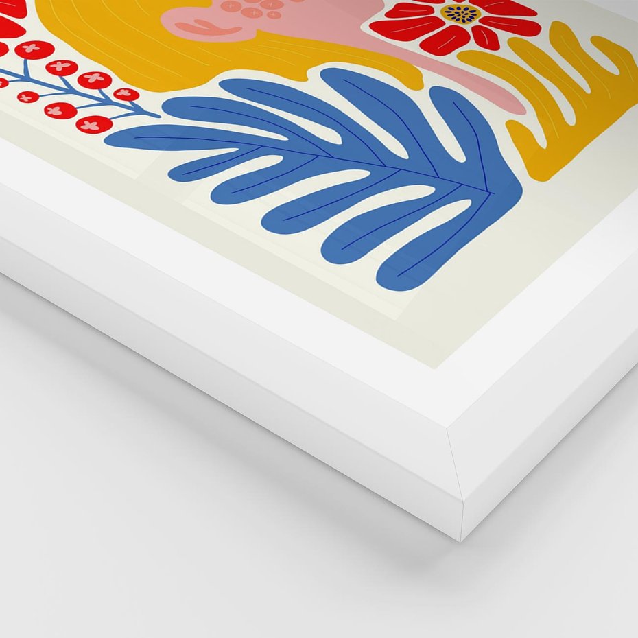 Plakat w ramie 40x50 - Kolorowe Rytmy - kobieca sztuka, abstrakcja - rama biała