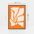Obraz w ramie 70x100 - Wibracje Barw - abstrakcyjny boho plakat, pomarańczowe tło - rama czarna