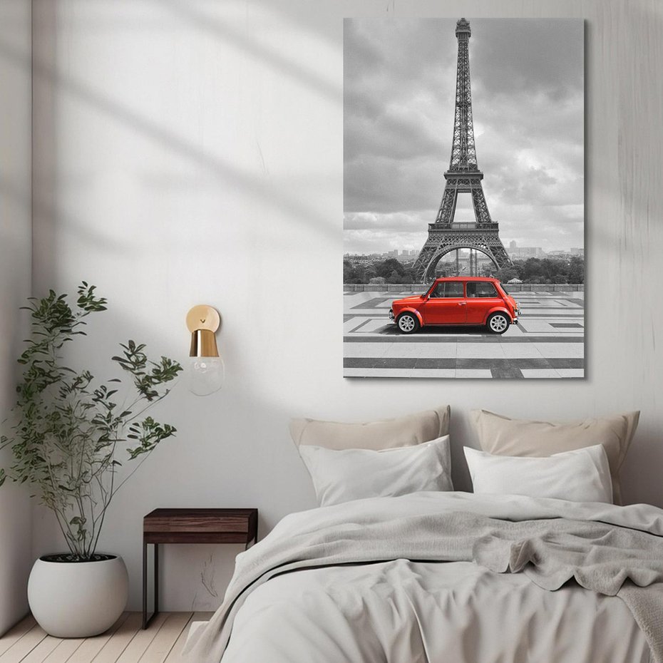 Obraz na płótnie 70x100 - Paryż z wieżą Eiffla w tle - Paryż, Eiffla