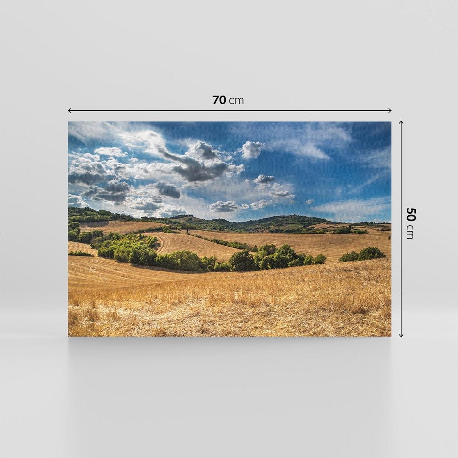 Obraz na płótnie 70x50 - Łąka góry i panoramiczny widok - łąka, góry